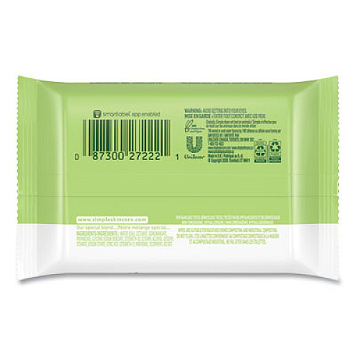 Simple Eye And Skin Care, Eye Make-Up Remover Pads, 30/Pack, 6 Packs/Carton (27222CT)