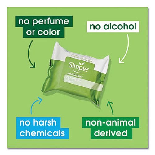 Simple Eye And Skin Care, Facial Wipes, 25/Pack, 6 Packs/Carton (70005CT)