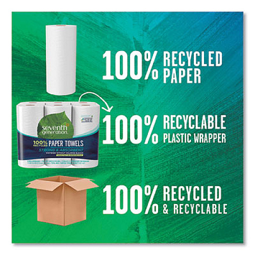 Seventh Generation 100% Recycled Paper Kitchen Towel Rolls, 2-Ply, 11 x 5.4, 140 Sheets/Roll, 6 Rolls/Pack (13731PK)