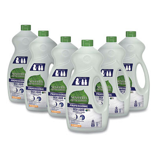 Seventh Generation Professional DISHWASHING LIQUID, FREE AND CLEAR, JUMBO 50 OZ BOTTLE, 6/CARTON (44719)