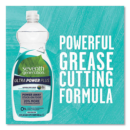 Seventh Generation Natural Dishwashing Liquid, Ultra Power Plus, Fresh Citrus, 22 oz Bottle, 12/CT (22928CT)