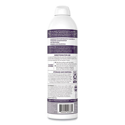 Seventh Generation Disinfectant Sprays, Lavender Vanilla/Thyme, 13.9 oz Spray Bottle, 8/Carton (22979)
