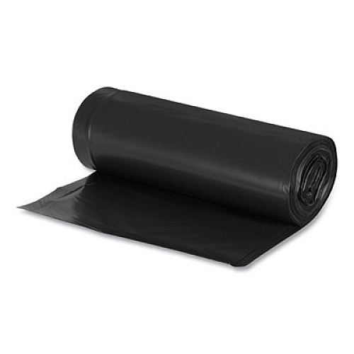 Earthsense Commercial Linear Low Density Recycled Can Liners, 60 gal, 1.25 mil, 38" x 58", Black, 10 Bags/Roll, 10 Rolls/Carton (RNW6050)