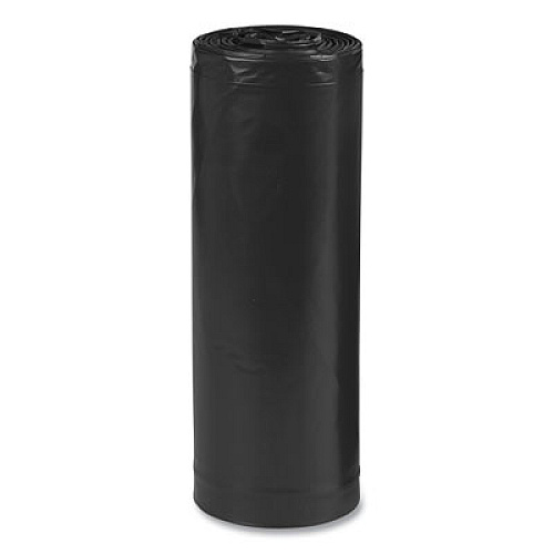 Earthsense Commercial Linear Low Density Recycled Can Liners, 60 gal, 1.25 mil, 38" x 58", Black, 10 Bags/Roll, 10 Rolls/Carton (RNW6050)