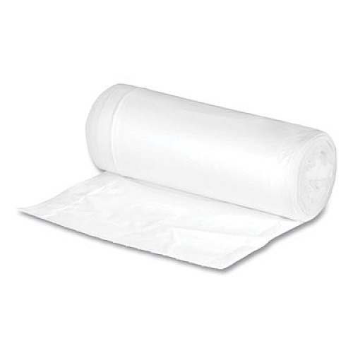Earthsense Commercial Linear-Low-Density Recycled Tall Kitchen Bags, Open-Face, 13 gal, 24" x 33", White, 15 Bags/Roll, 10 Rolls/Box (RNW1K150V)
