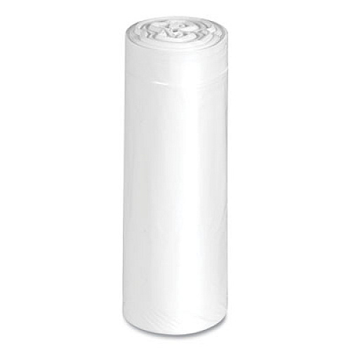 Earthsense Commercial Linear-Low-Density Recycled Tall Kitchen Bags, Open-Face, 13 gal, 24" x 33", White, 15 Bags/Roll, 10 Rolls/Box (RNW1K150V)
