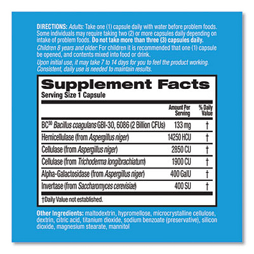 Digestive Advantage Fast Acting Enzyme plus Daily Probiotic Capsule, 32 Count (97022)