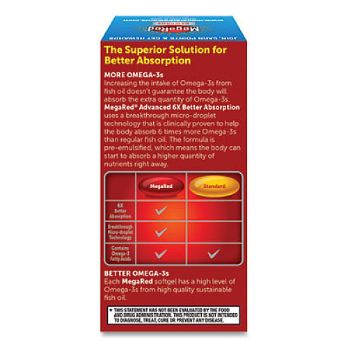 MegaRed Advanced 6X Absorption Omega, 800 mg, 40 Count (97412)