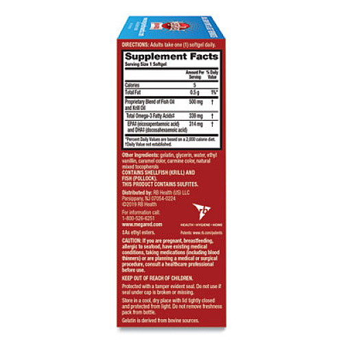 MegaRed Advanced 4-in-1 Omega-3 Softgel, 500 mg, 40 Count (98161)