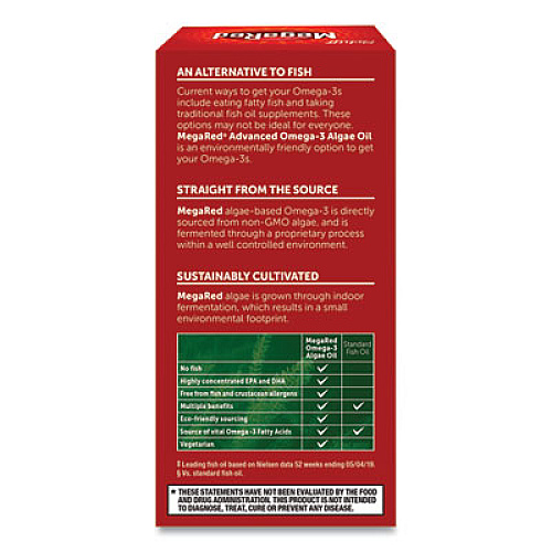 MegaRed Advanced Omega-3 Algae Oil, 50 Count (10447)