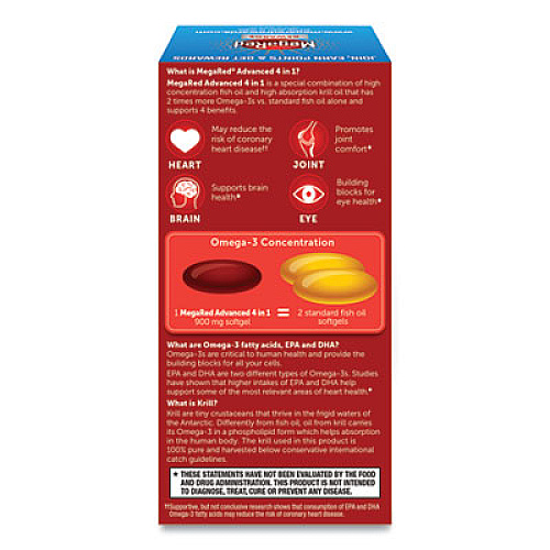 MegaRed Advanced 4-in-1 Omega-3 Softgel, 900 mg, 40 Count (96399)