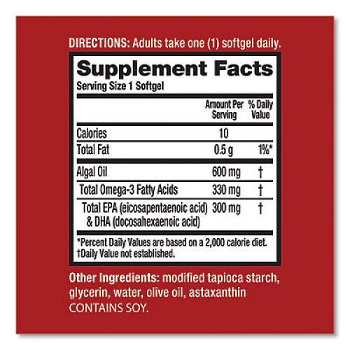 MegaRed Advanced Omega-3 Algae Oil, 50 Count (10447)