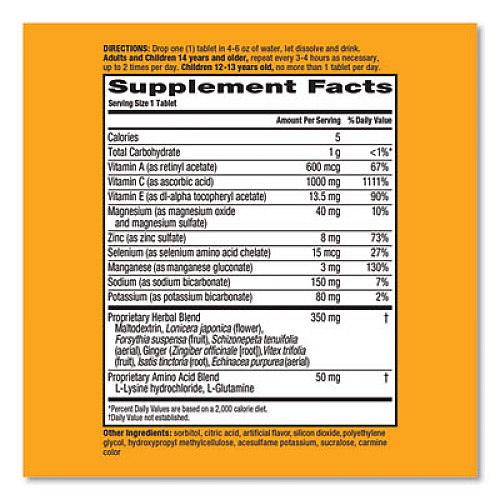 Airborne Immune Support Effervescent Tablet, Very Berry, 30 Count (96379)
