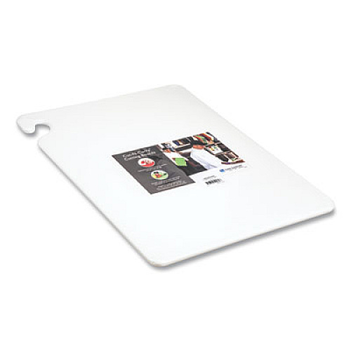 San Jamar Cut-N-Carry Color Cutting Boards, Plastic, 20 x 15 x 0.5, White (CB152012WH)