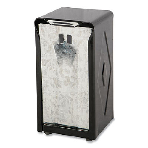 San Jamar Tabletop Napkin Dispenser, Tall Fold, 3.75 x 4 x 7.5, Black (H900BK)