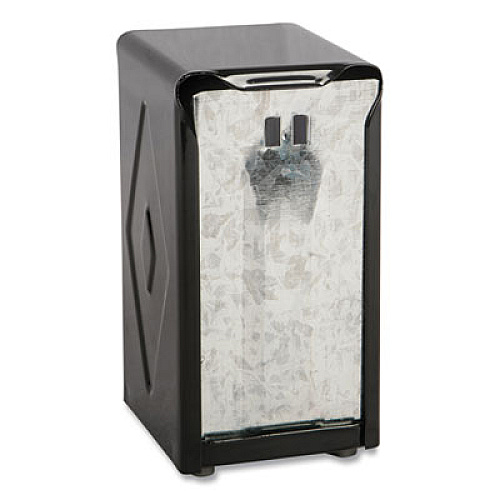 San Jamar Tabletop Napkin Dispenser, Tall Fold, 3.75 x 4 x 7.5, Black (H900BK)