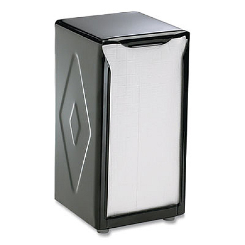 San Jamar Tabletop Napkin Dispenser, Tall Fold, 3.75 x 4 x 7.5, Black (H900BK)