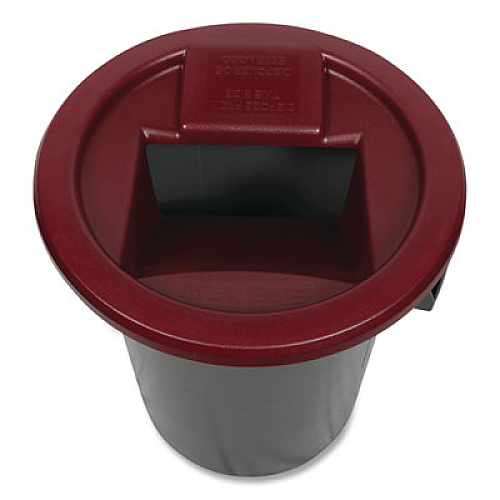 San Jamar KatchAll Flatware Retriever, Round, 24" Diameter x 9h, 32/44 gal Capacity, Red (KA3244)