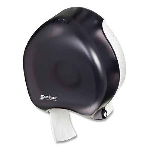 San Jamar Single-Roll Jumbo Bath Tissue Dispenser, 10 1/4 x 5 5/8 x 12, Black Pearl (R2000TBK)