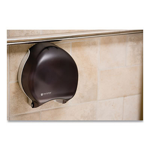 San Jamar Single-Roll Jumbo Bath Tissue Dispenser, 10 1/4 x 5 5/8 x 12, Black Pearl (R2000TBK)
