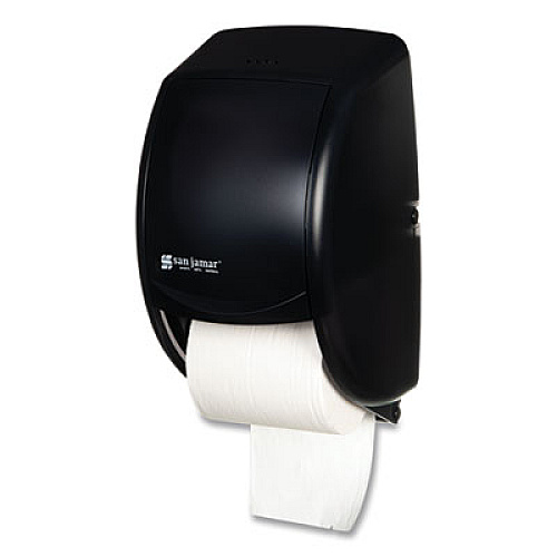 San Jamar Duett Classic Standard Toilet Tissue Dispenser, 2 Roll, 7.5 x 7 x 12.75, Black Pearl (R3500TBK)