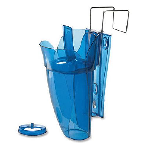 San Jamar Saf-T-Scoop and Guardian System for Ice Machines, 64 oz to 86 oz Ice Scoop, Transparent Blue (SI9000)