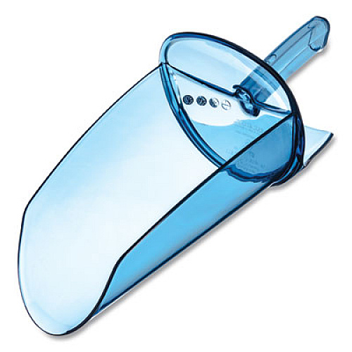 San Jamar Saf-T-Scoop and Guardian System for Ice Machines, 64 oz to 86 oz Ice Scoop, Transparent Blue (SI9000)