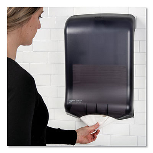 San Jamar Large Capacity Ultrafold Multifold/C-Fold Towel Dispenser, Classic, 11.75 x 6.25 x 18, Black Pearl (T1700TBK)