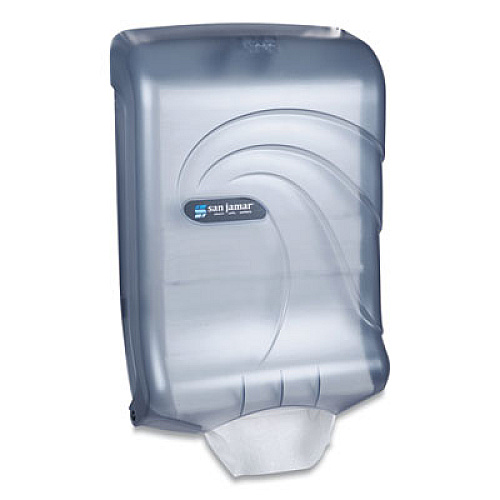 San Jamar Ultrafold Multifold/C-Fold Towel Dispenser, Oceans, 11.75 x 6.25 x 18, Arctic Blue (T1790TBL)