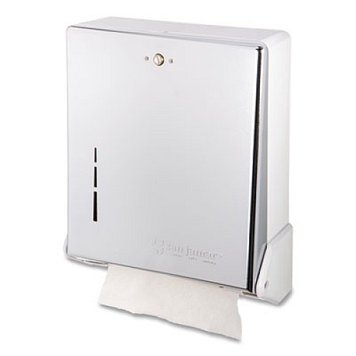 San Jamar True Fold C-Fold/Multifold Paper Towel Dispenser, 11.63 x 5 x 14.5, Chrome (T1905XC)