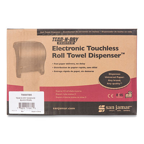 San Jamar Tear-N-Dry Essence Automatic Dispenser, Classic, 11.75 x 9.13 x 14.44, Black Pearl (T8000TBK)