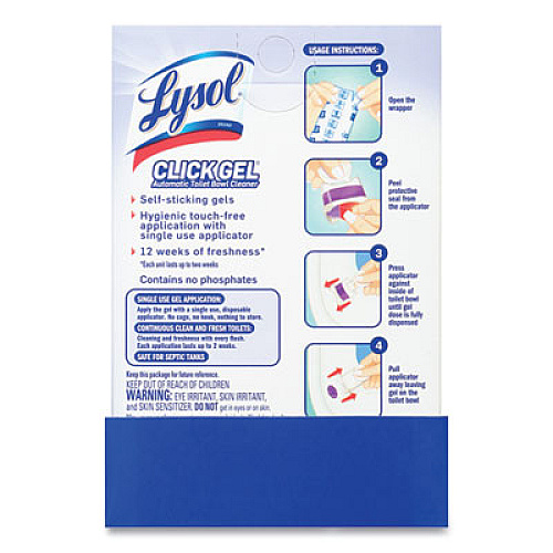 LYSOL Brand Click Gel Automatic Toilet Bowl Cleaner, Lavender Fields, 6/Box, 4 Boxes/Carton (89060CT)