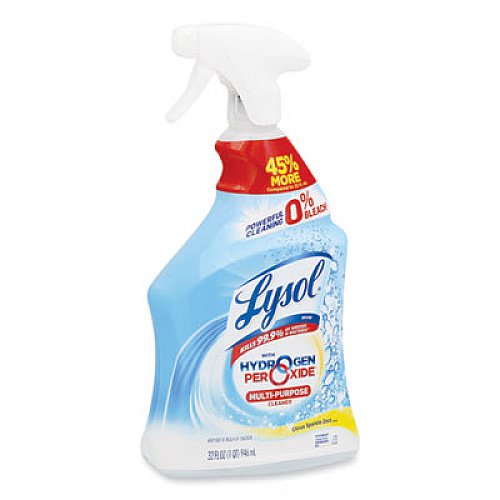 LYSOL Brand Multi-Purpose Hydrogen Peroxide Cleaner, Citrus Sparkle Zest, 32 oz Trigger Spray Bottle, 9/Carton (89289CT)