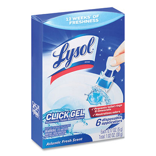 LYSOL Brand Click Gel Automatic Toilet Bowl Cleaner, Ocean Fresh, 6/Box, 4 Boxes/Carton (89059CT)