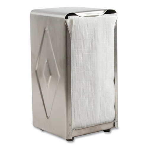 San Jamar Tabletop Napkin Dispenser, Tall Fold, 3.75 x 4 x 7.5, Chrome (H900X)