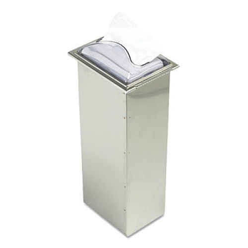 San Jamar In-Counter Napkin Dispenser, 7 x 5.5 x 19.63, Stainless Steel/Clear (H2003CLSS)