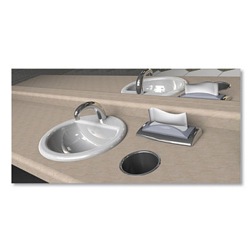 San Jamar In-Counter Napkin Dispenser, 7 x 5.5 x 19.63, Stainless Steel/Clear (H2003CLSS)