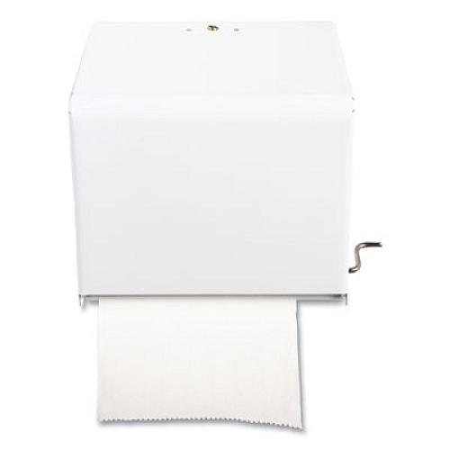 San Jamar Crank Roll Towel Dispenser, 11 x 8.5 x 10.5, White (T800WH)