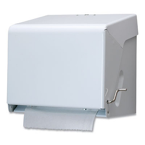 San Jamar Crank Roll Towel Dispenser, 11 x 8.5 x 10.5, White (T800WH)
