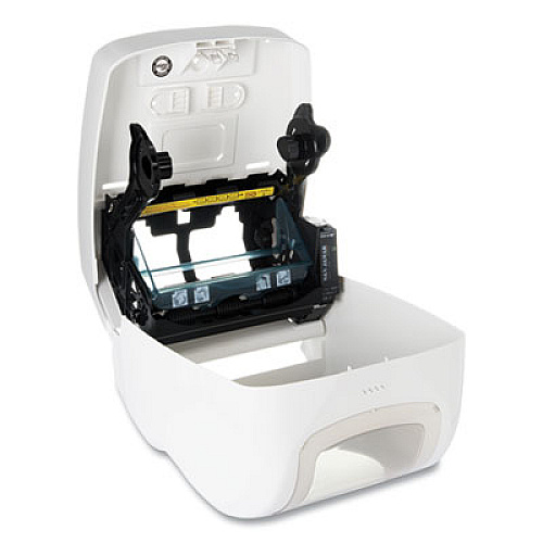 San Jamar Tear-N-Dry Touchless Roll Towel Dispenser, 16.75 x 10 x 12.5, White/Clear (T1370WHCL)