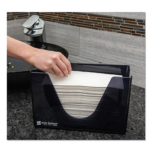 San Jamar Countertop Folded Towel Dispenser, 11 x 4.38 x 7, Black Pearl (T1720TBK)