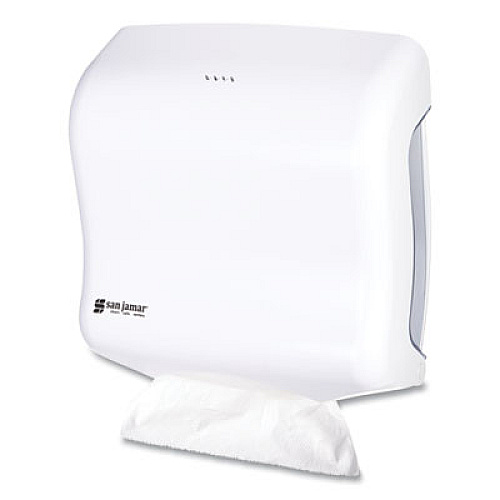 San Jamar Ultrafold Towel Dispenser for C-Fold/Multifold Towels, 11.5 x 6 x 11.5, White (T1750WH)