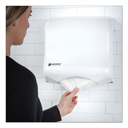 San Jamar Ultrafold Towel Dispenser for C-Fold/Multifold Towels, 11.5 x 6 x 11.5, White (T1750WH)