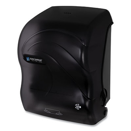 San Jamar Simplicity Mechanical Roll Towel Dispenser, 12.38 x 9.5 x 14.63, Black Pearl (T7490TBK)