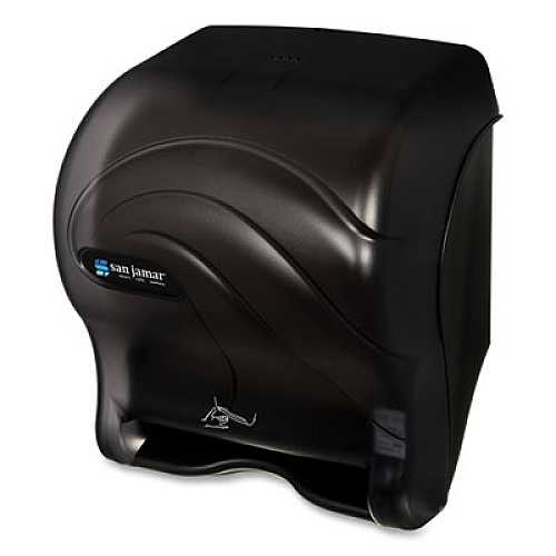 San Jamar Oceans Smart Essence Electronic Roll Towel Dispenser, 11.88 x 9.1 x 14.4, Black (T8490TBK)