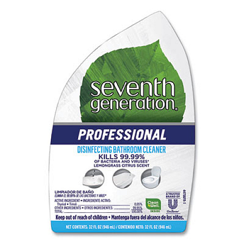 Seventh Generation Professional Disinfecting Bathroom Cleaner, Lemongrass Citrus, 32 oz Spray Bottle, 4/Carton (44980CT)