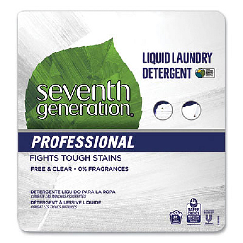 Seventh Generation Professional Liquid Laundry Detergent, Free and Clear Scent, 1 gal Bottle, 2/Carton (44891CT)