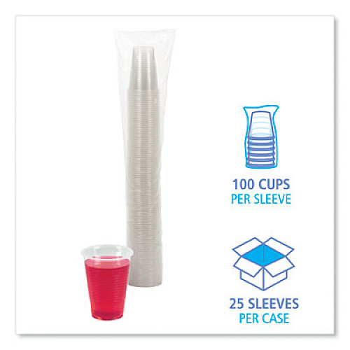 Boardwalk Translucent Plastic Cold Cups, 9 oz, 100/Sleeve, 25 Sleeves/Carton (TRANSCUP9CT)