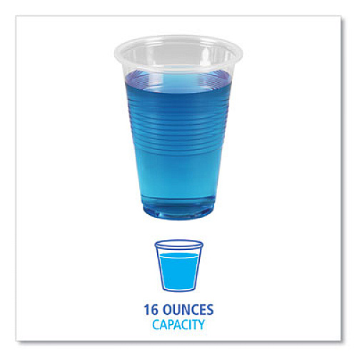 Boardwalk Translucent Plastic Cold Cups, 16 oz, 50/Pack (TRANSCUP16PK)