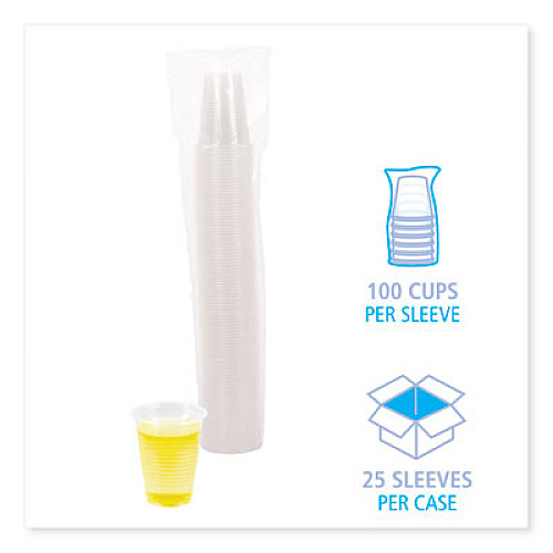 Boardwalk Translucent Plastic Cold Cups, 7 oz, 100/Sleeve, 25 Sleeves/Carton (TRANSCUP7CT)
